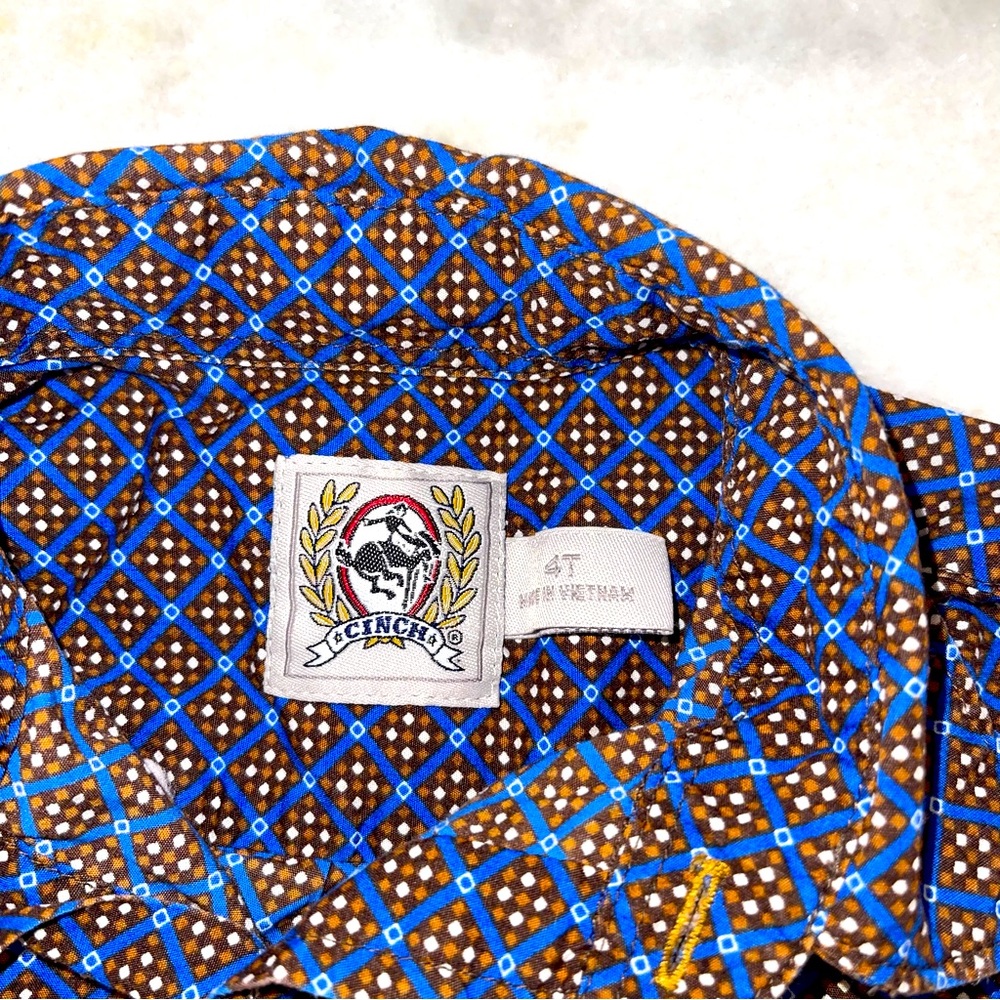 Cinch Square Pattern Button Up 4T - Picture 3 of 4